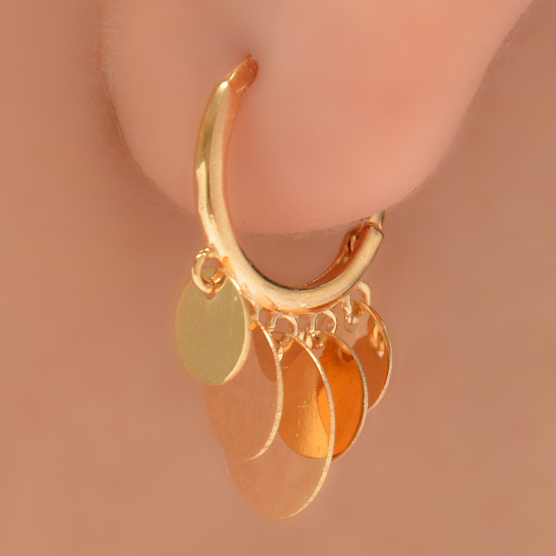 گوشواره طلا 18 عیار زنانه طلای مستجابی مدل روکو دایره کد 12