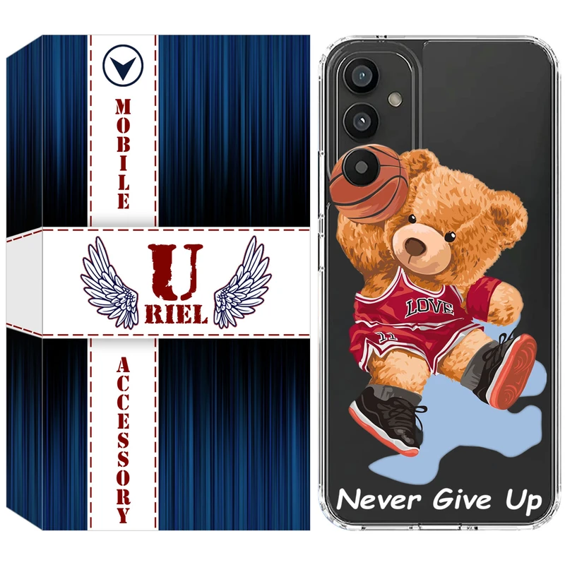 کاور یوریل مدل Clear کد 63 طرح خرس ورزشکار مناسب برای گوشی موبایل سامسونگ Galaxy M23 / F23 / M13 4G