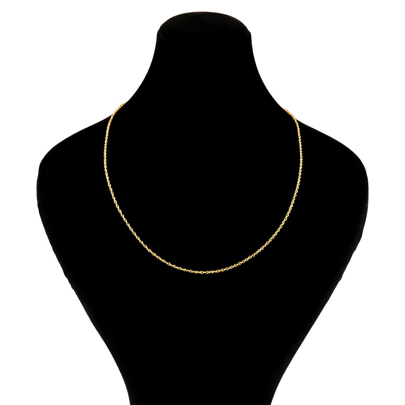 زنجیرطلا 18 عیار گالری طلا باران مدل زنجیری طنابی باز