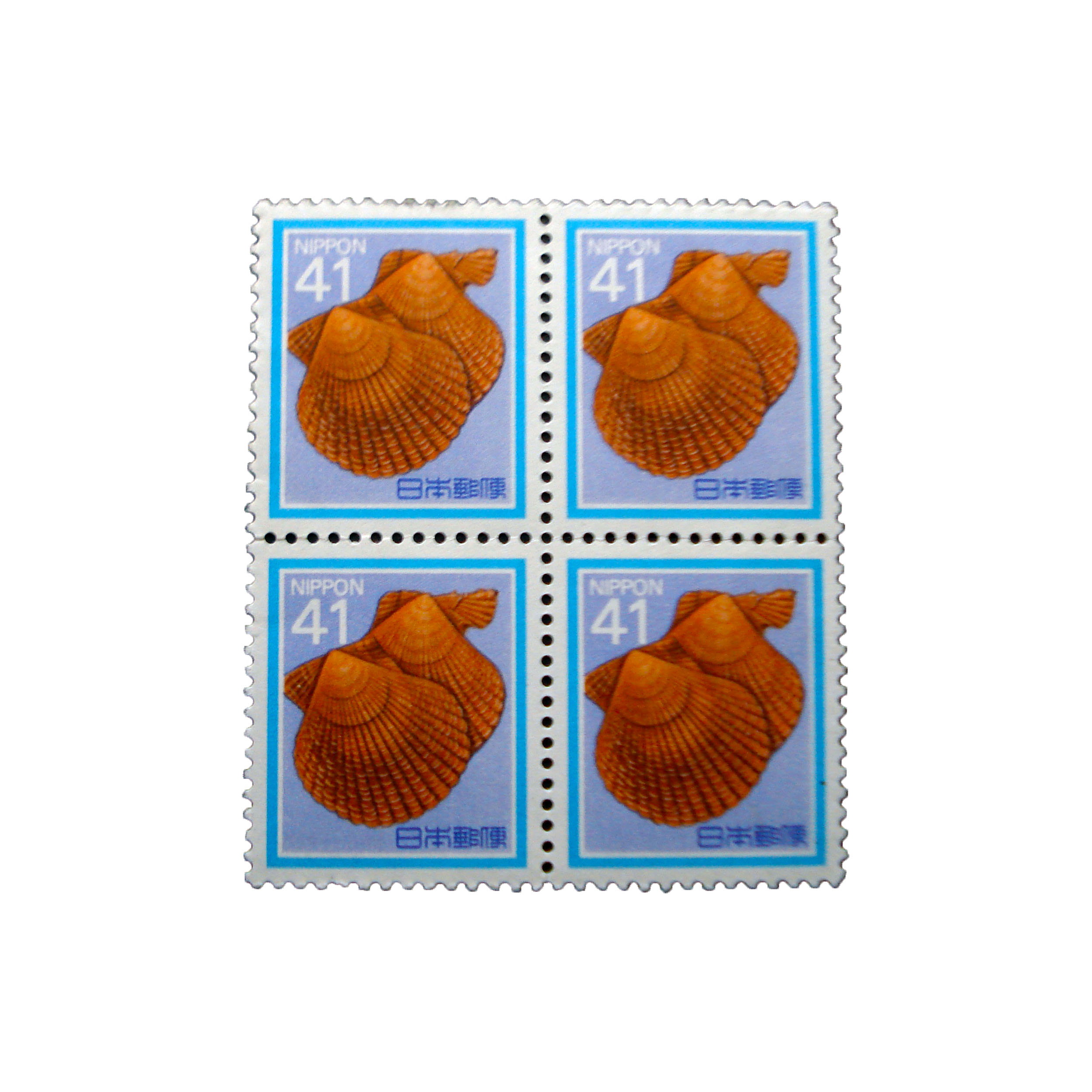 تمبر یادگاری مدل صدف کد h-696 بسته 4 عددی
