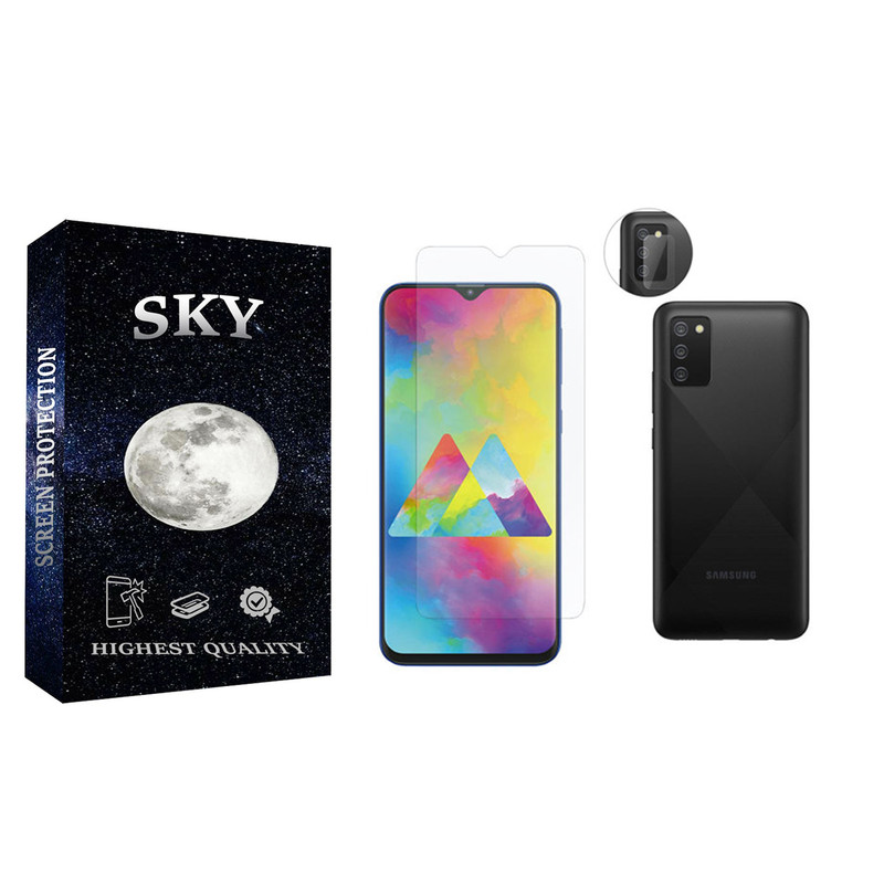 محافظ صفحه نمایش اسکای مدل SDHK-01 مناسب برای گوشی موبایل سامسونگ Galaxy A20s به همراه محافظ لنز دوربین