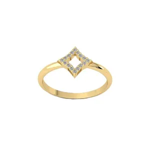    انگشتر طلا 18 عیار زنانه قیراط طرح لوزی کد GH6018