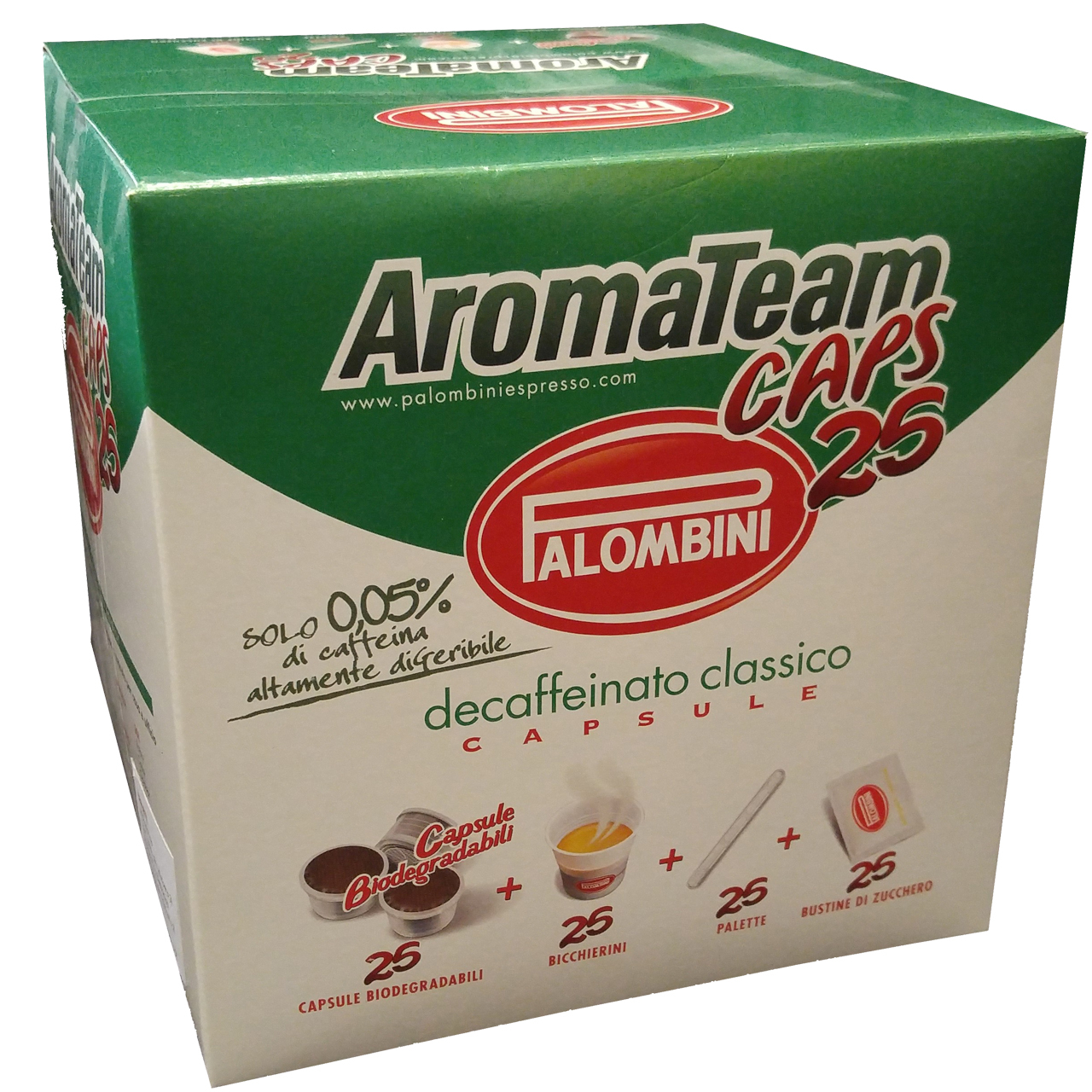 کیت کپسول قهوه اسپرسو پالومبینی مدل Decaffeinato بسته 25 عددی