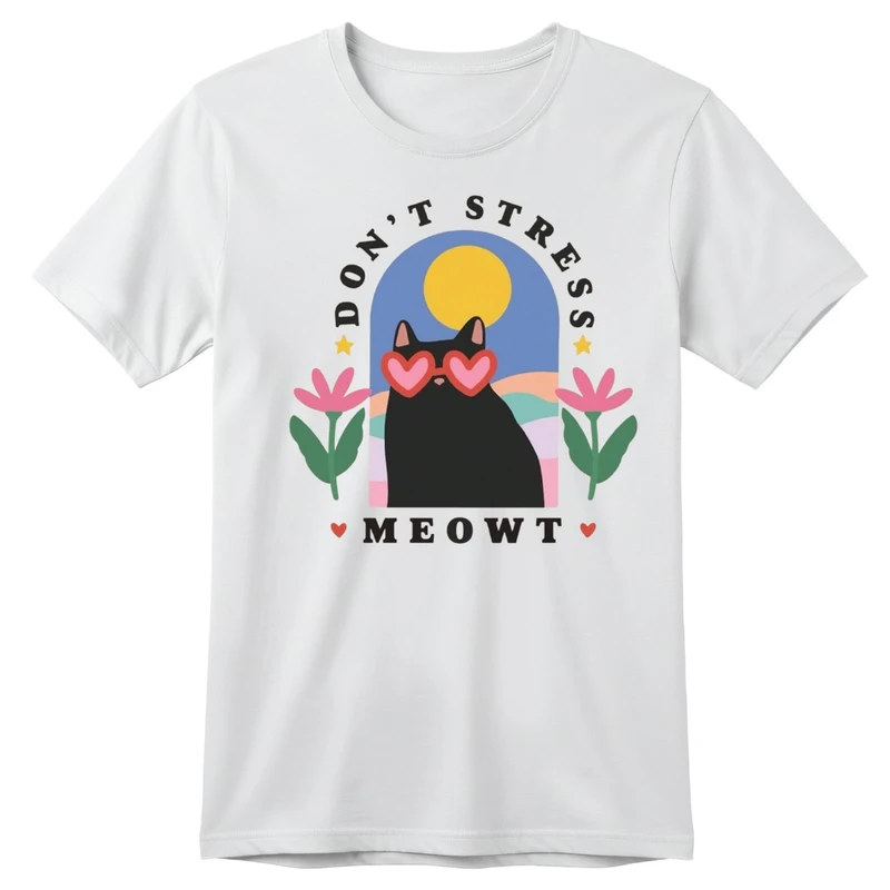 تی‌شرت آستین کوتاه بچگانه مدل گربه کد p5 