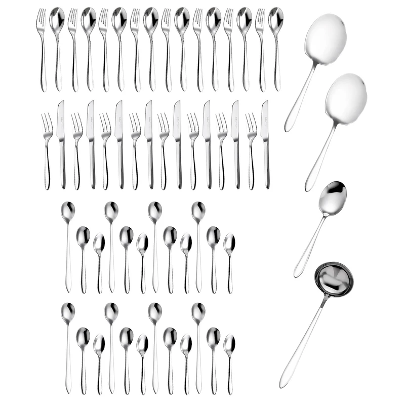 سرویس قاشق و چنگال 60 پارچه 8 نفره جی فی نی مدل 05 لاکچری