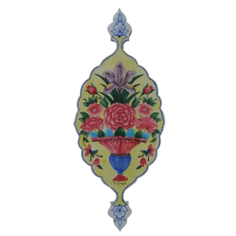 دیوارکوب سرامیکی طرح ترنج مدل گل و مرغ کد 3654332