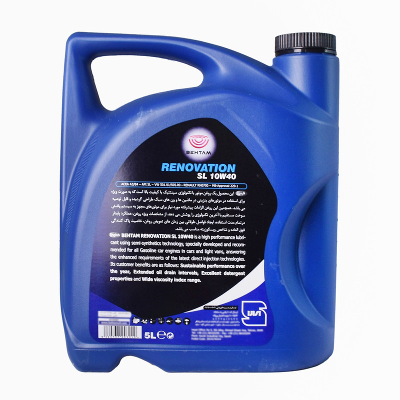 روغن موتور بهتام مدل رنوویشن 10w40 SL حجم 5 لیتر
