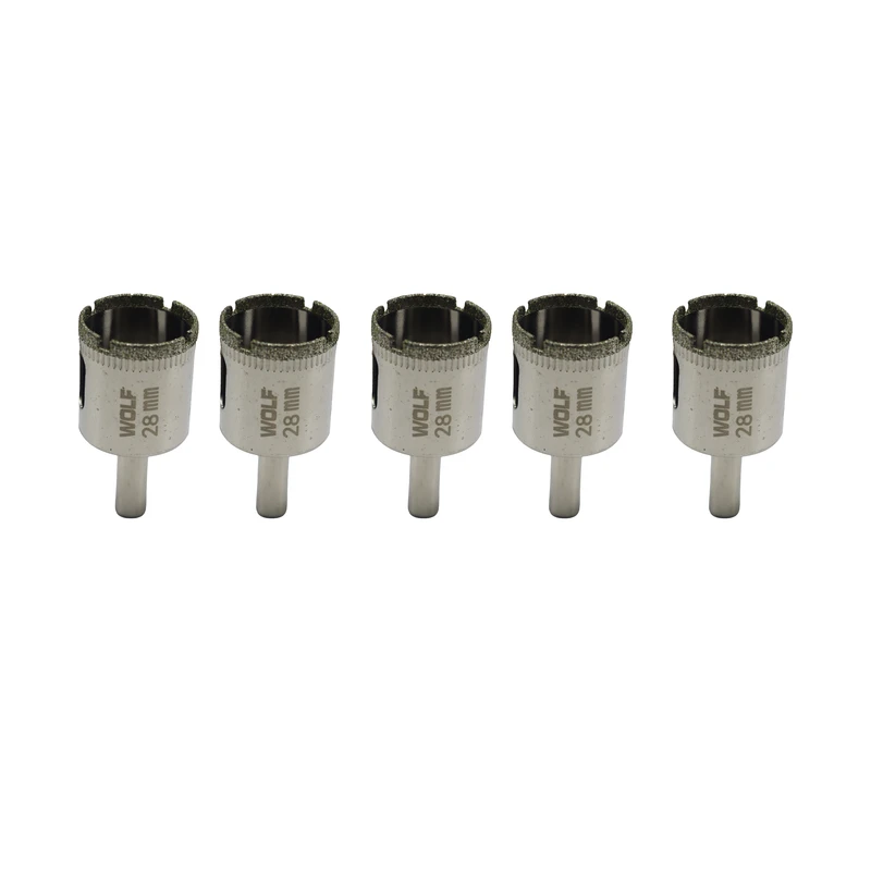 مته گرد بر شیشه ولف مدل YP-028 سایز 28 میلی متر مجموعه 5 عددی 