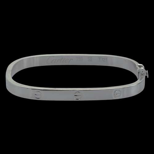 دستبند النگویی طلا 18 عیار زنانه گالری رحمانی مدل کارتیه لاو مربعی کد s02