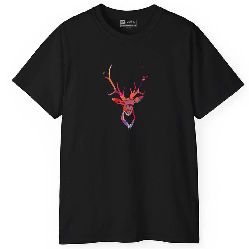 تی شرت آستین کوتاه مردانه پاد آفرین مدل اسپرت طرح گوزن کد 1170