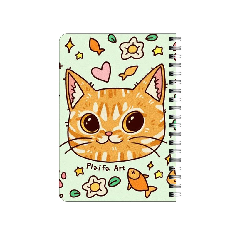 دفترچه یادداشت بامبیلیپ مدل چوبی طرح گربه و ماهی و گل کد 3212466