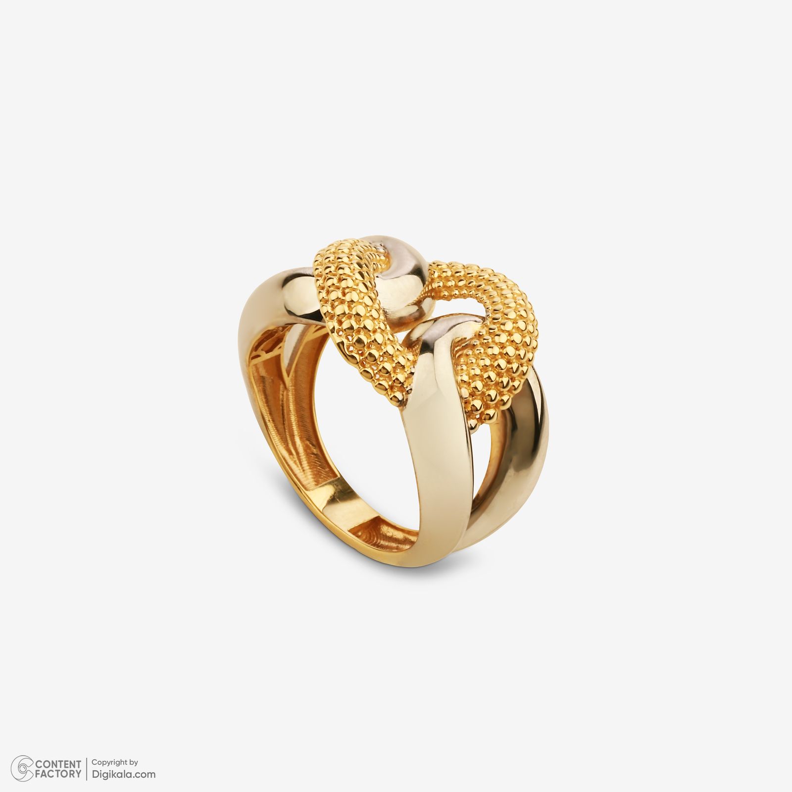 انگشتر طلا کم اجرت 18 عیار زنانه گلدم مدل R344010 سایز 56 -  - 2