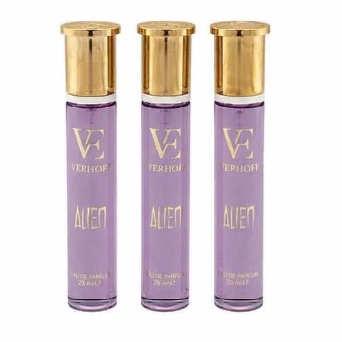 عطر جیبی زنانه ورهف مدل الین با رایحه گلی حجم 25 میلی لیتر بسته 3 عددی