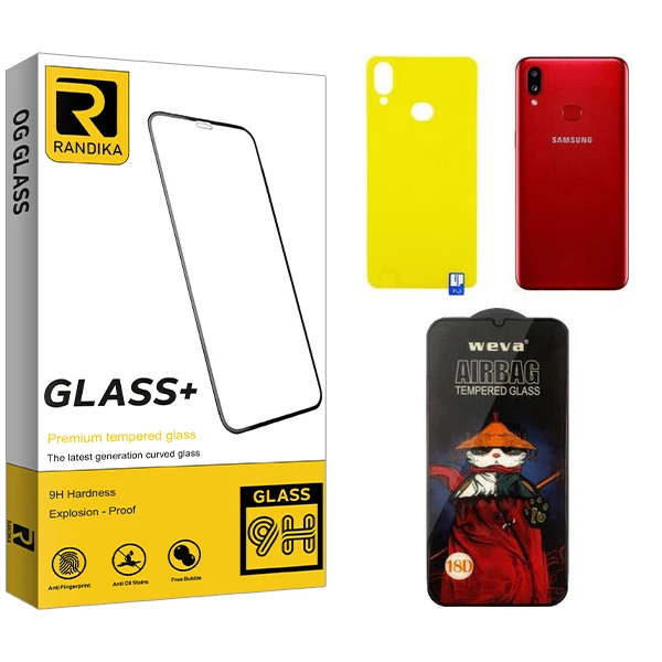 محافظ صفحه نمایش راندیکا مدل Randika ProAirbag مناسب برای گوشی موبایل سامسونگ Galaxy A10s به همراه محافظ پشت گوشی