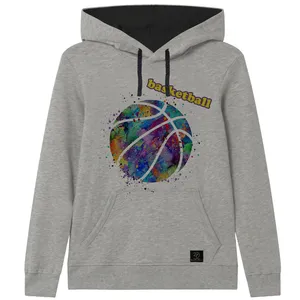 هودی دخترانه 27 مدل بسکتبال کد V76 رنگ طوسی