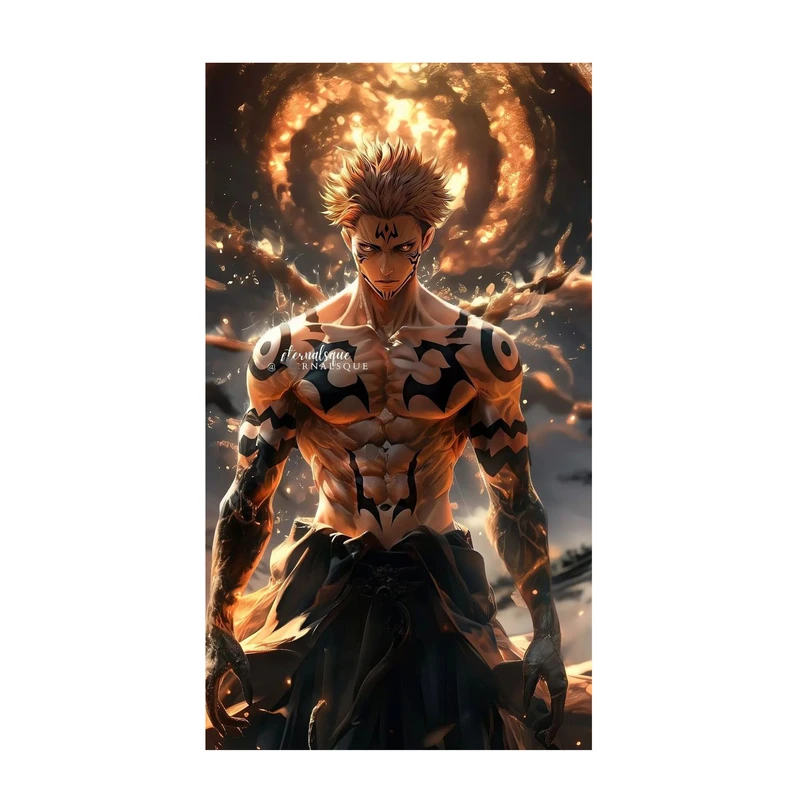 استیکر لپ تاپ و موبایل مدل انیمه طرح جوجوتسو کایسن ریومن سوکونا jujutsu kaisen ryomen sukuna کد 611