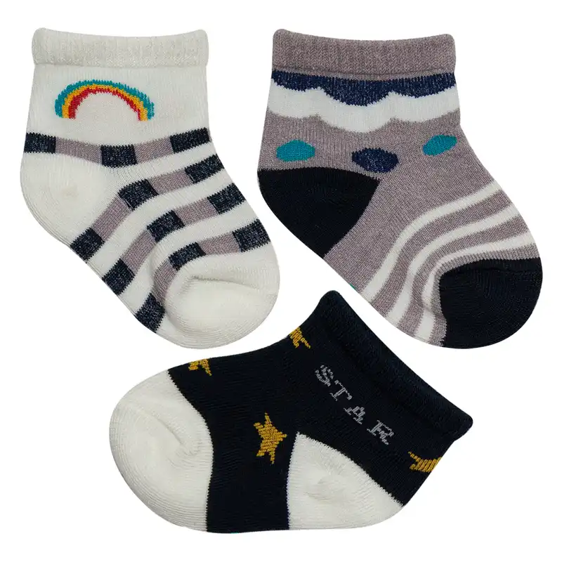 جوراب نوزادی پسرانه فیلاردی مدل 4482 مجموعه 3 عددی