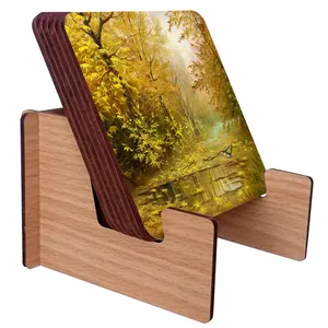 زیرلیوانی ژیوار طرح nature painting بسته 6 عددی