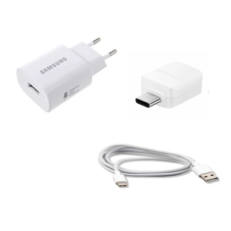 شارژر دیواری مدل EP-TA600 به همراه کابل USB-C و تبدیل USB به USB-C