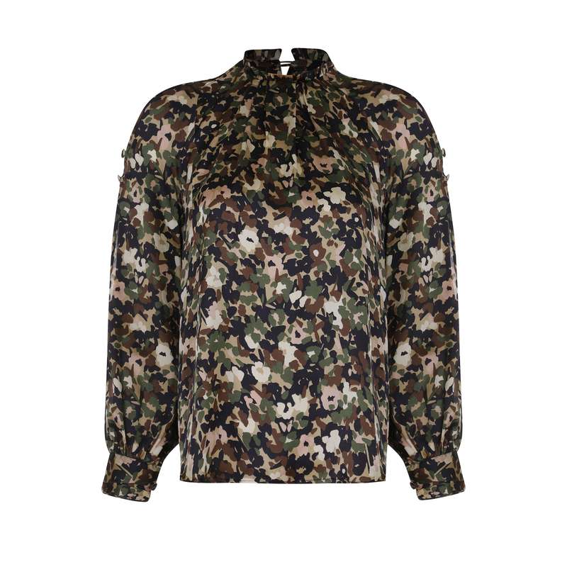 بلوز زنانه گردیه مدل 304108-army green