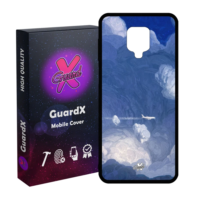 کاور گارد ایکس طرح هواپیما مدل Glass10597 مناسب برای گوشی موبایل شیائومی Redmi Note9 Pro/Note 9 Pro Max/Redmi Note 9S/MI Poco M2 Pro