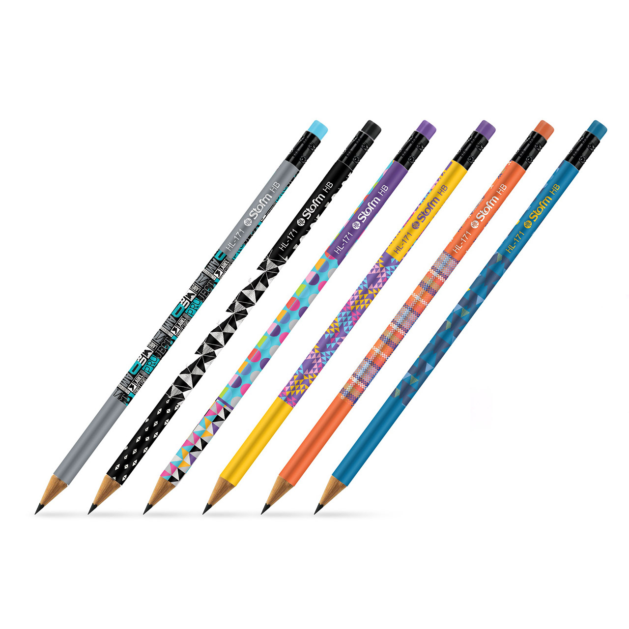 مداد مشکی استورم مدل  Stay Inspired کد HL-806 بسته 6 عددی