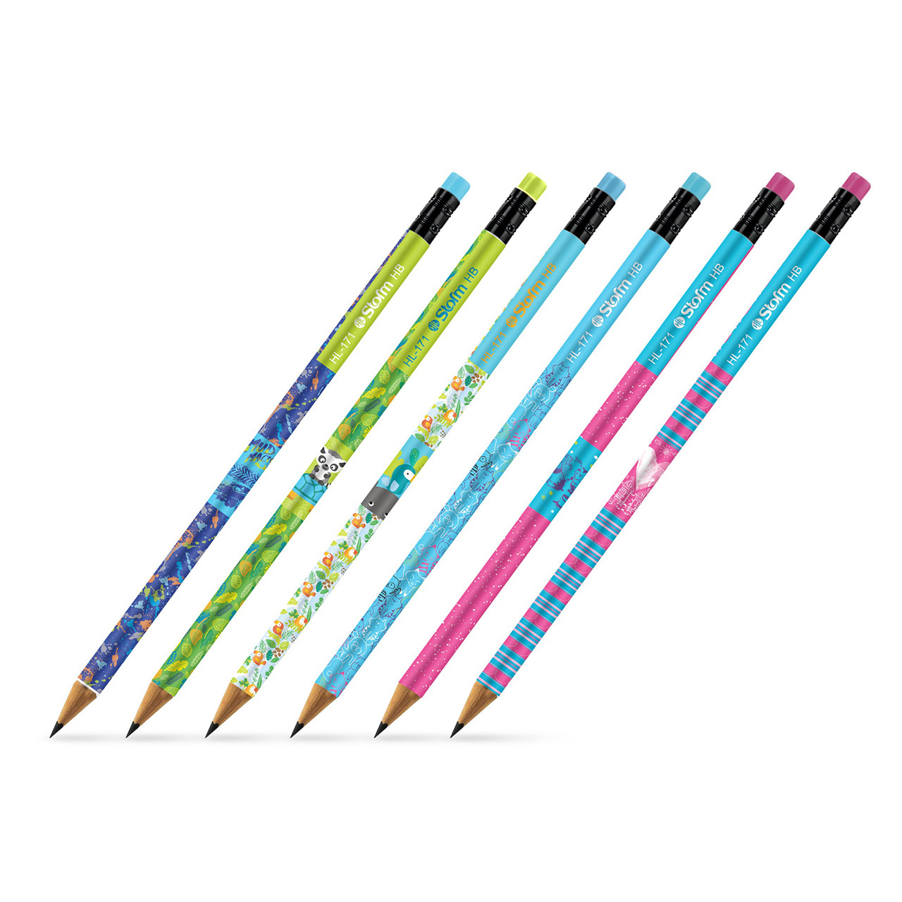 مداد مشکی استورم مدل  Awesome Temper کد HL-807 بسته 6 عددی