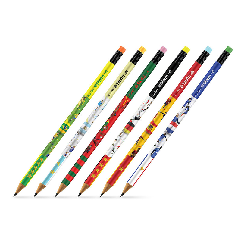 مداد مشکی استورم مدل Football کد HL-808 بسته 6 عددی