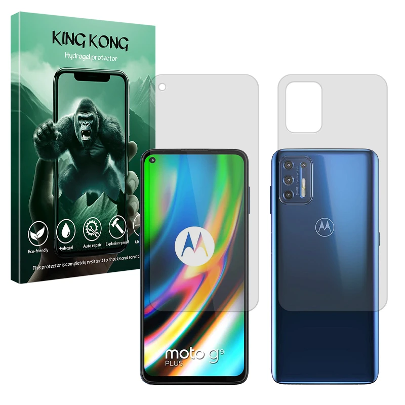 محافظ صفحه نمایش مات کینگ کونگ مدل Tough مناسب برای گوشی موبایل موتورولا Moto G9 Plus به همراه محافظ پشت گوشی