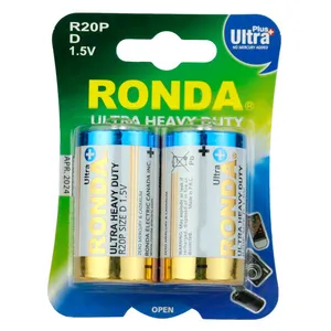 باتری D روندا مدل Ultra Plus Heavy Duty R20P بسته دو عددی