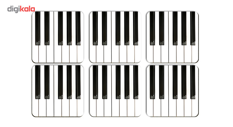 زیرلیوانی ژیوار طرح piano بسته 6 عددی