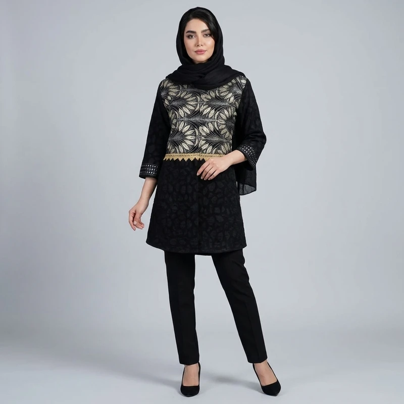 مانتو زنانه مدل تافته کد tm-2911