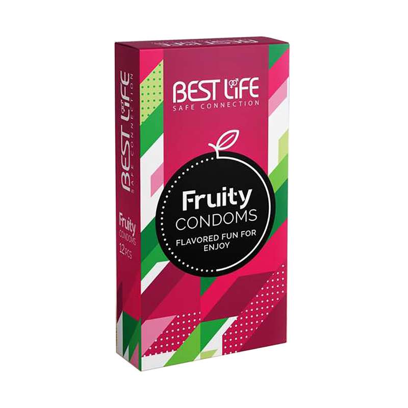 کاندوم بست لایف مدل Fruity بسته 12 عددی