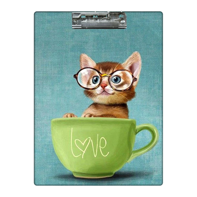 تخته شاسی طرح گربه عینکی در فنجان کد  9303865 سایز A4