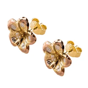 گوشواره طلا 18عیار گالری طلاچی مدل گل 5پر