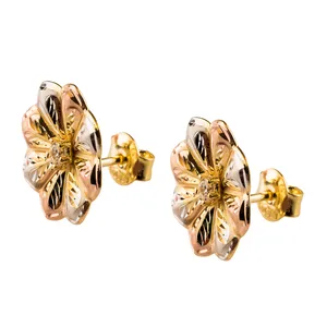 گوشواره طلا 18عیار گالری طلاباران مدل گل 4