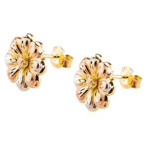 گوشواره طلا 18عیار گالری طلاباران مدل گل 5