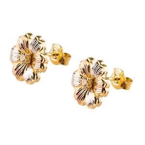 گوشواره طلا 18عیار گالری طلا باران مدل گل 6