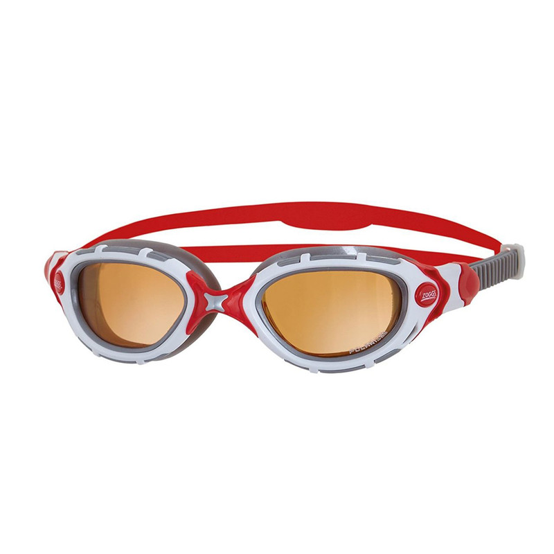 عینک شنا زاگز مدل Predator Flex Polarized Ultra - White/Red سایز 8