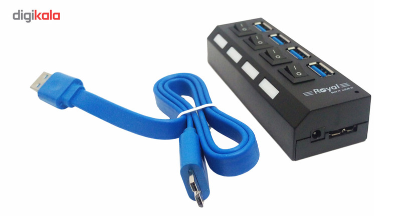 هاب چهار پورت USB 3.0 رویال مدل RH3-411 1