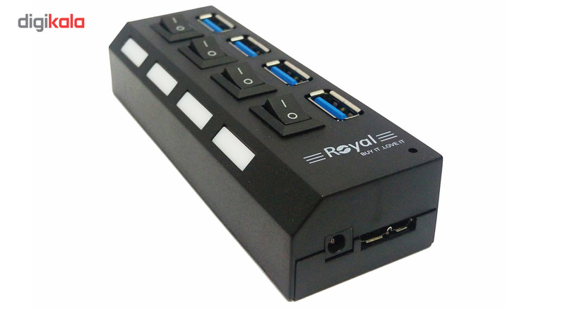 هاب چهار پورت USB 3.0 رویال مدل RH3-411 2