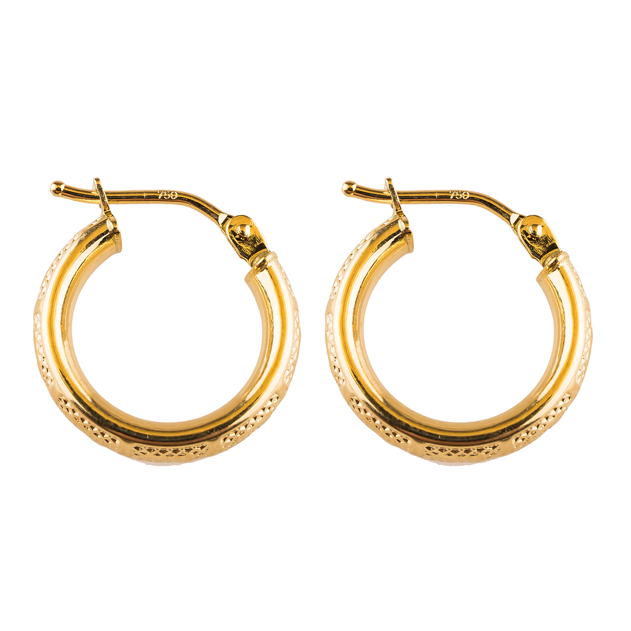 گوشواره طلا 18عیار گالری طلاباران مدل حلقه ای 21
