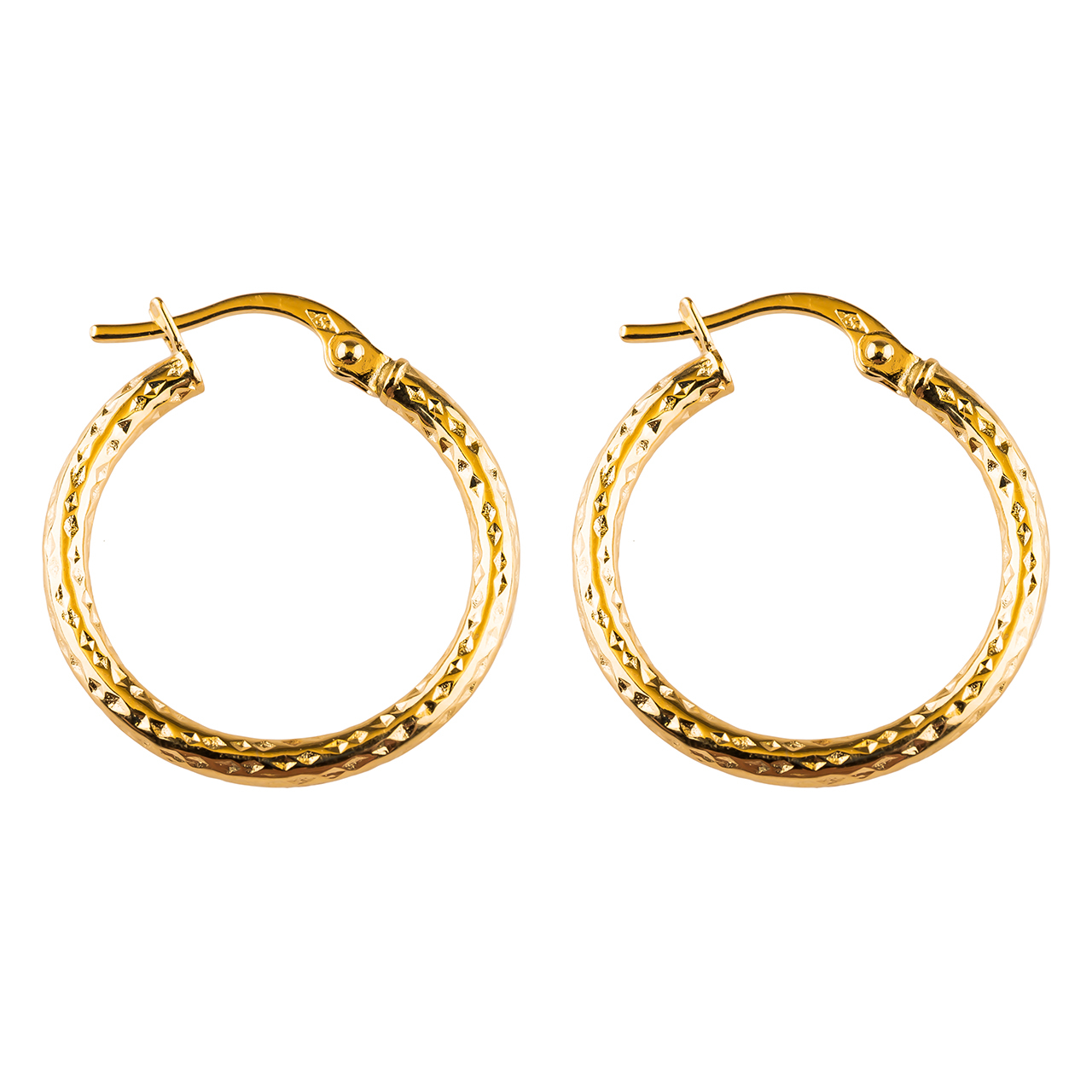 گوشواره طلا 18عیار گالری طلاباران مدل حلقه ای 001