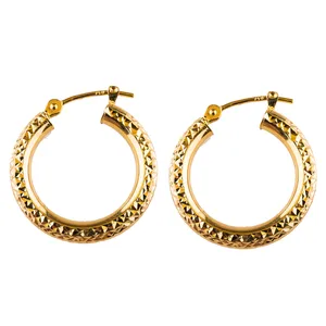 گوشواره طلا 18عیار گالری طلاباران مدل حلقه ای 002