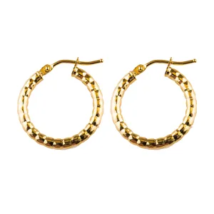 گوشواره طلا 18عیار گالری طلاباران مدل حلقه ای 003