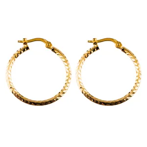 گوشواره طلا 18عیار گالری طلاباران مدل حلقه ای 004