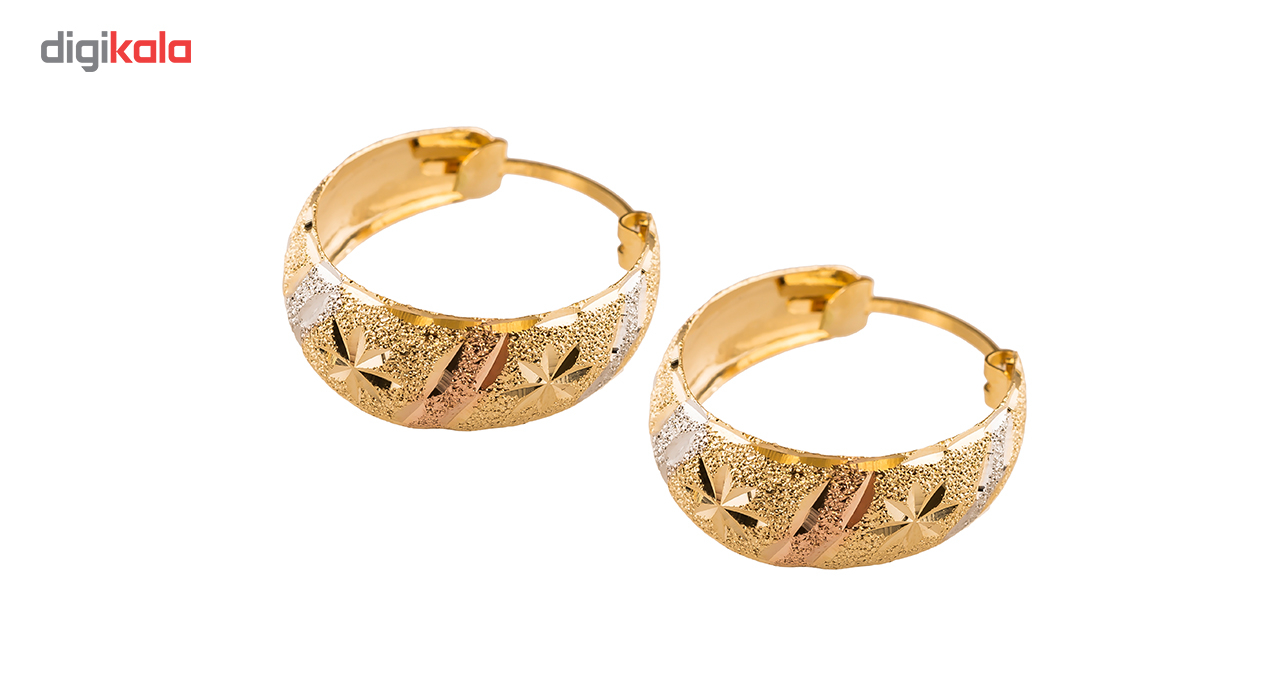 گوشواره طلا 18عیار گالری طلاباران مدل حلقه ای 006