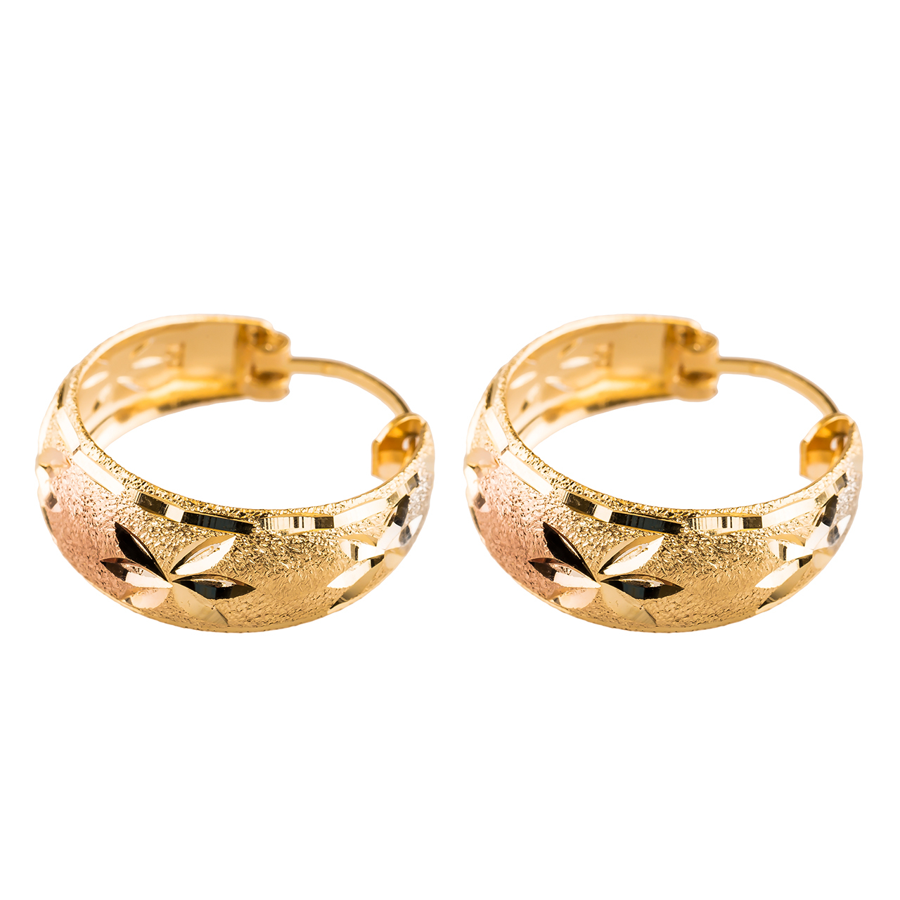 گوشواره طلا 18عیار گالری طلاباران مدل حلقه ای 007
