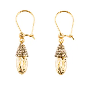 گوشواره طلا 18عیار گالری طلاباران مدل آویز بلوط