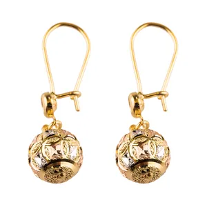 گوشواره طلا 18عیار گالری طلا باران مئل آویز 002